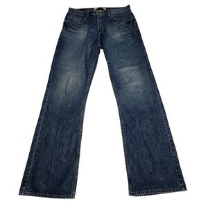 Wrangler Authentics Jeans Mens 32x32 Blue Relaxed Fit Boot Cut Leg ZM4RBGI